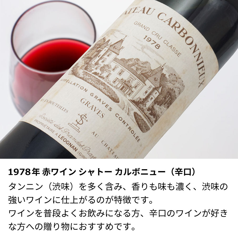 1978年 生まれ年ワイン 名前入り彫刻のお酒【木箱入】昭和53年 辛口