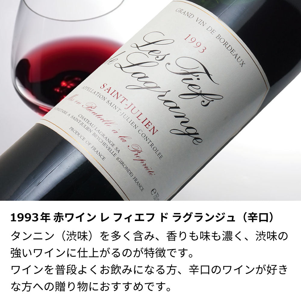 1993年 結婚記念年 / 誕生日 生まれ年ワイン 名前 似顔絵の彫刻 木箱入 平成5年