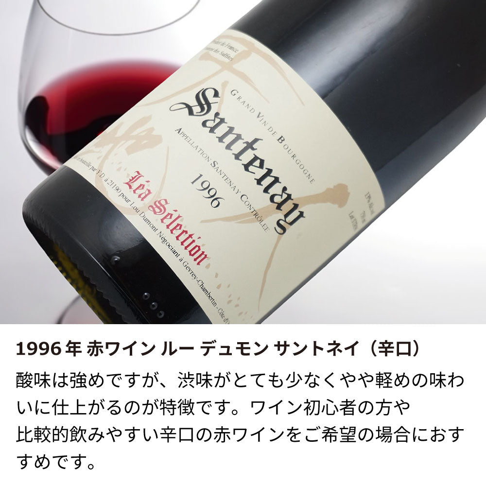 1996年 結婚記念年 / 誕生日 生まれ年ワイン 名前 似顔絵の彫刻 木箱入 平成8年
