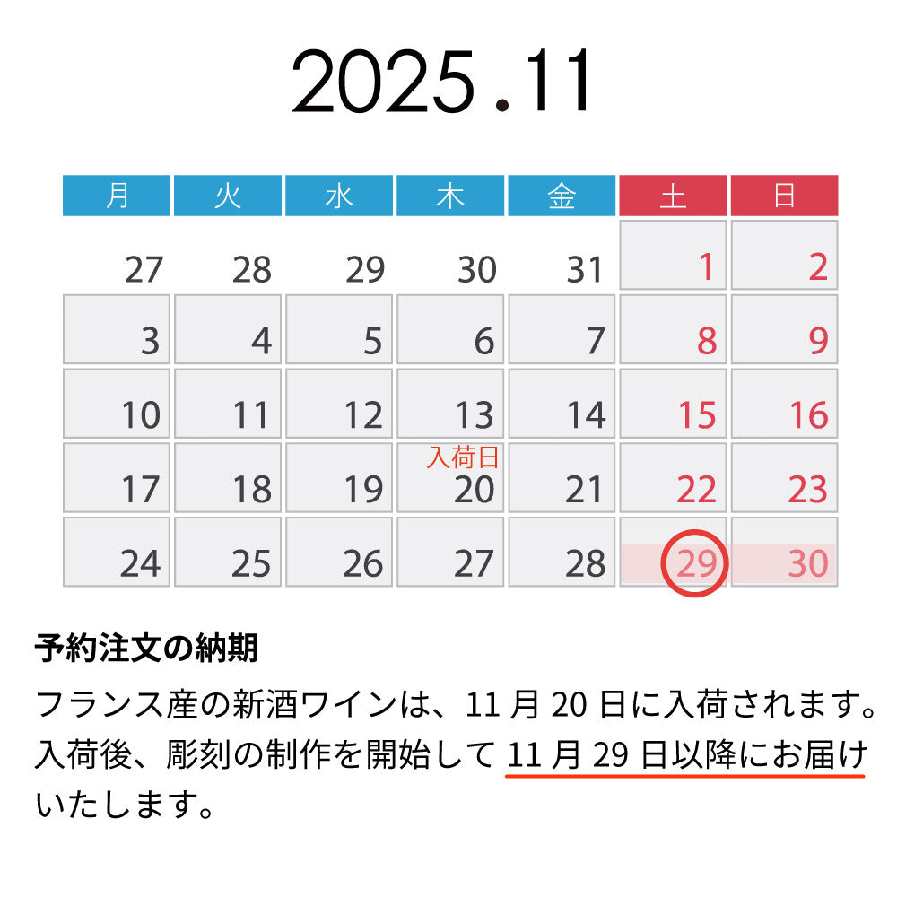 【予約受付:11/29以降にお届け】2025年 生まれ年ワイン ボジョレー ヌーヴォ グラスセット 名前入り彫刻のお酒 令和7年 フランス産