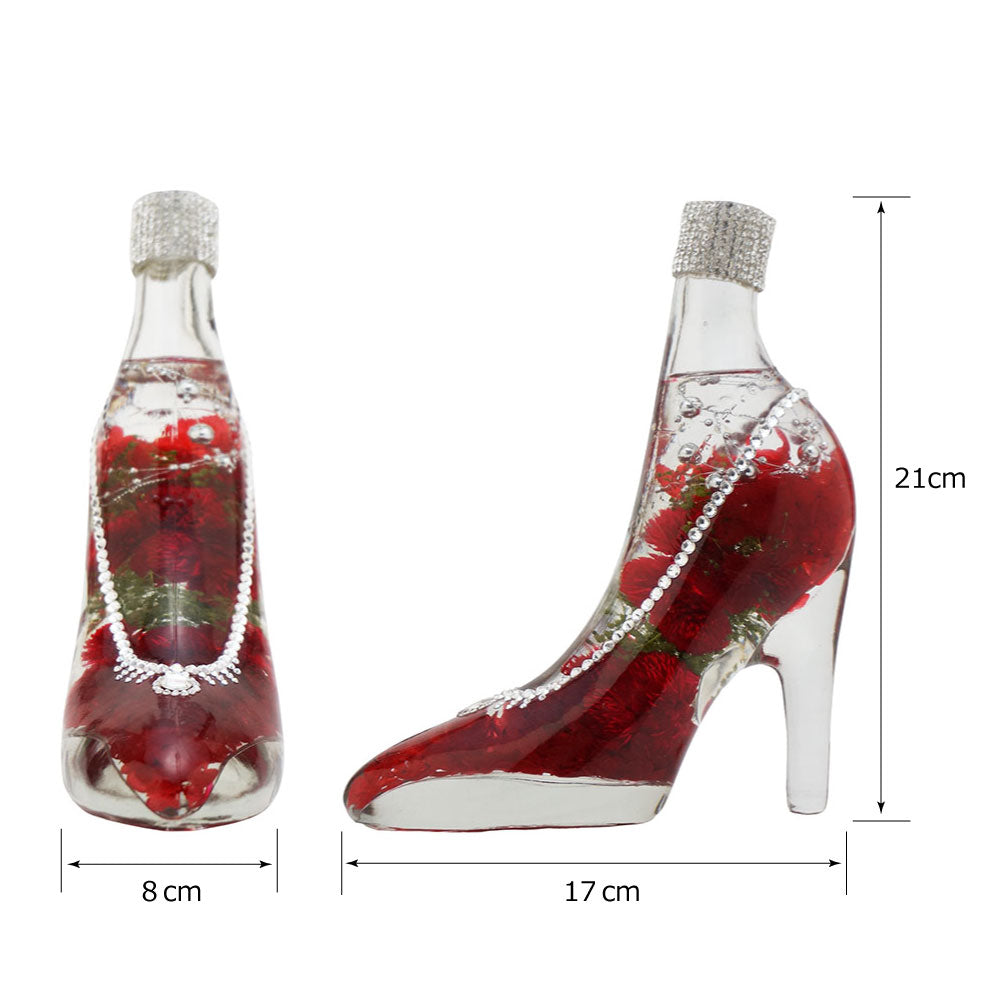 ハーバリウム/プリザーブドフラワー 名前入り彫刻 ガラスの靴 250ml