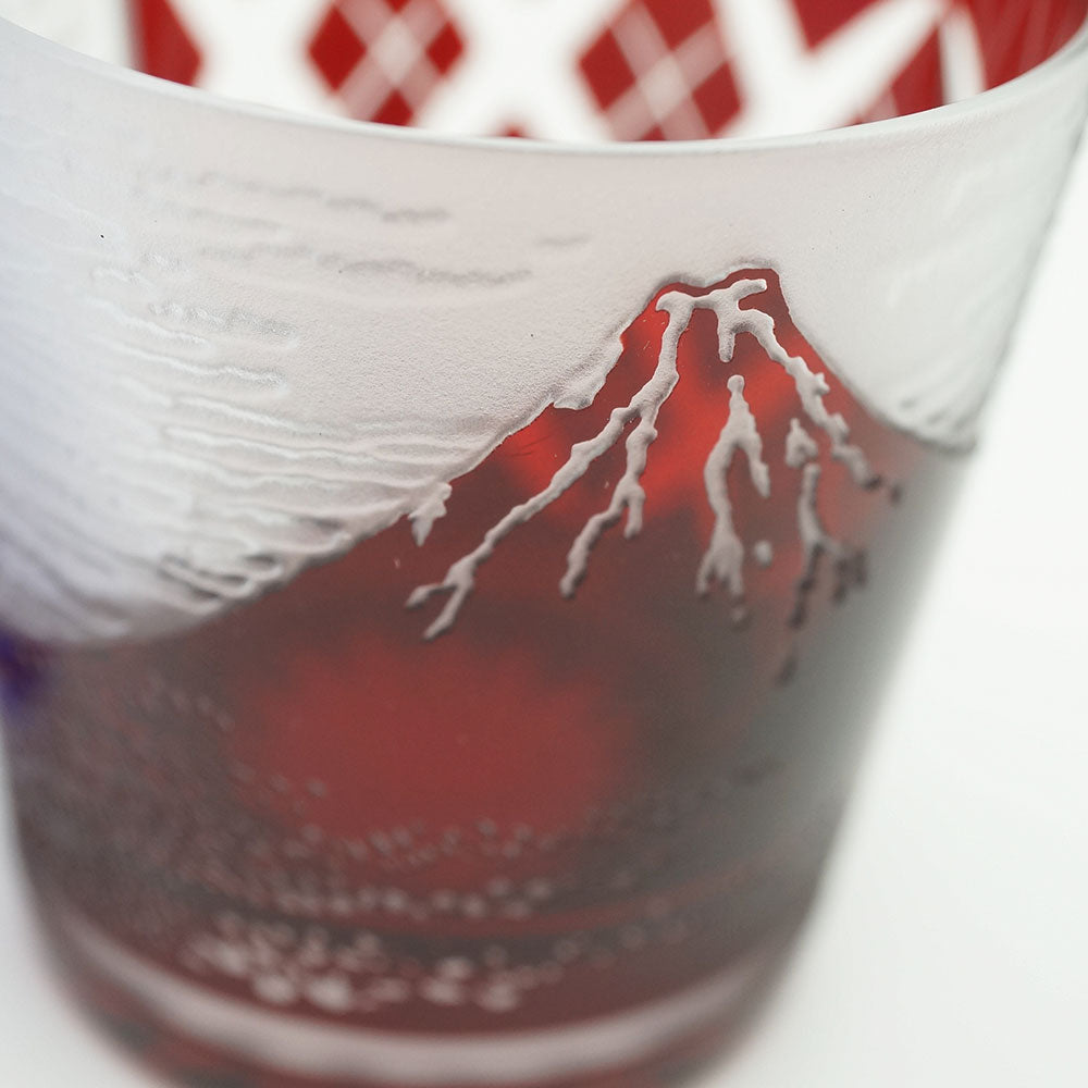 富士山のお酒と切子グラスのセット 飛竜乗雲 金箔入り 名前入り彫刻