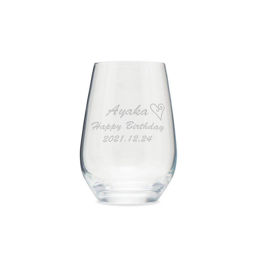 名前入り彫刻 タンブラーグラス 誕生日 – アトリエココロ