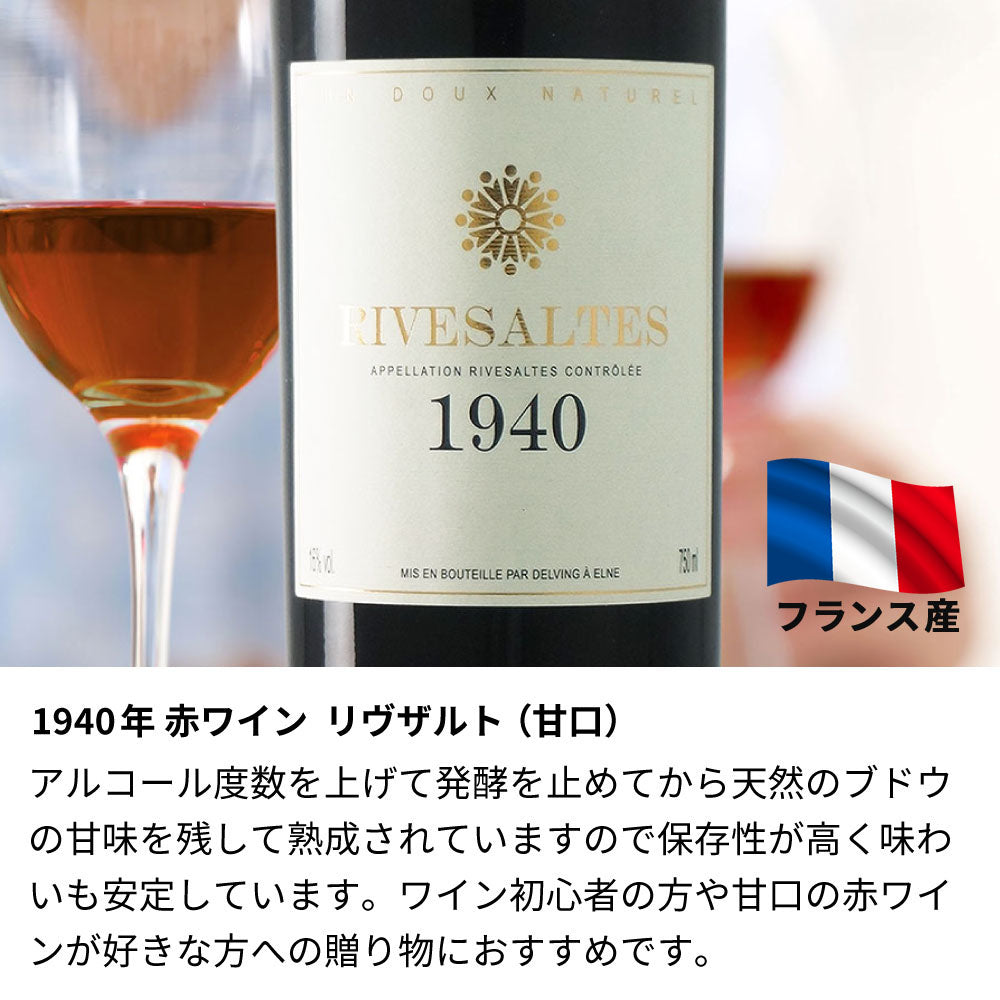 1940年 生まれ年ワイン 名前入り彫刻のお酒【木箱入】昭和15年