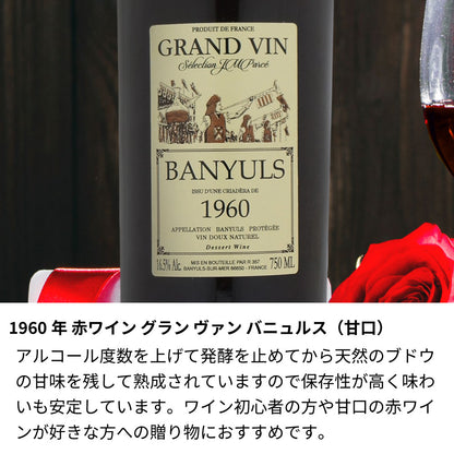 1960年 生まれ年ワイン グラスのセット 名前入り彫刻のお酒 昭和35年