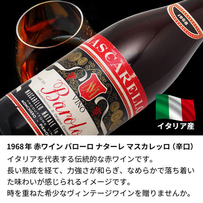1968年 生まれ年ワイン 名前入り彫刻のお酒【木箱入】昭和43年