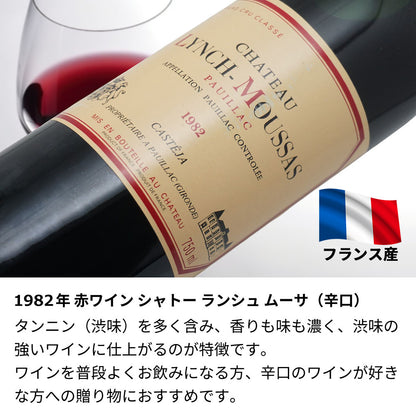 1982年 結婚記念年 / 誕生日 生まれ年ワイン 名前 似顔絵の彫刻 木箱入 昭和57年