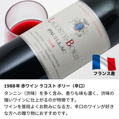 1988年 結婚記念年 / 誕生日 生まれ年ワイン 名前 似顔絵の彫刻 木箱入 昭和63年