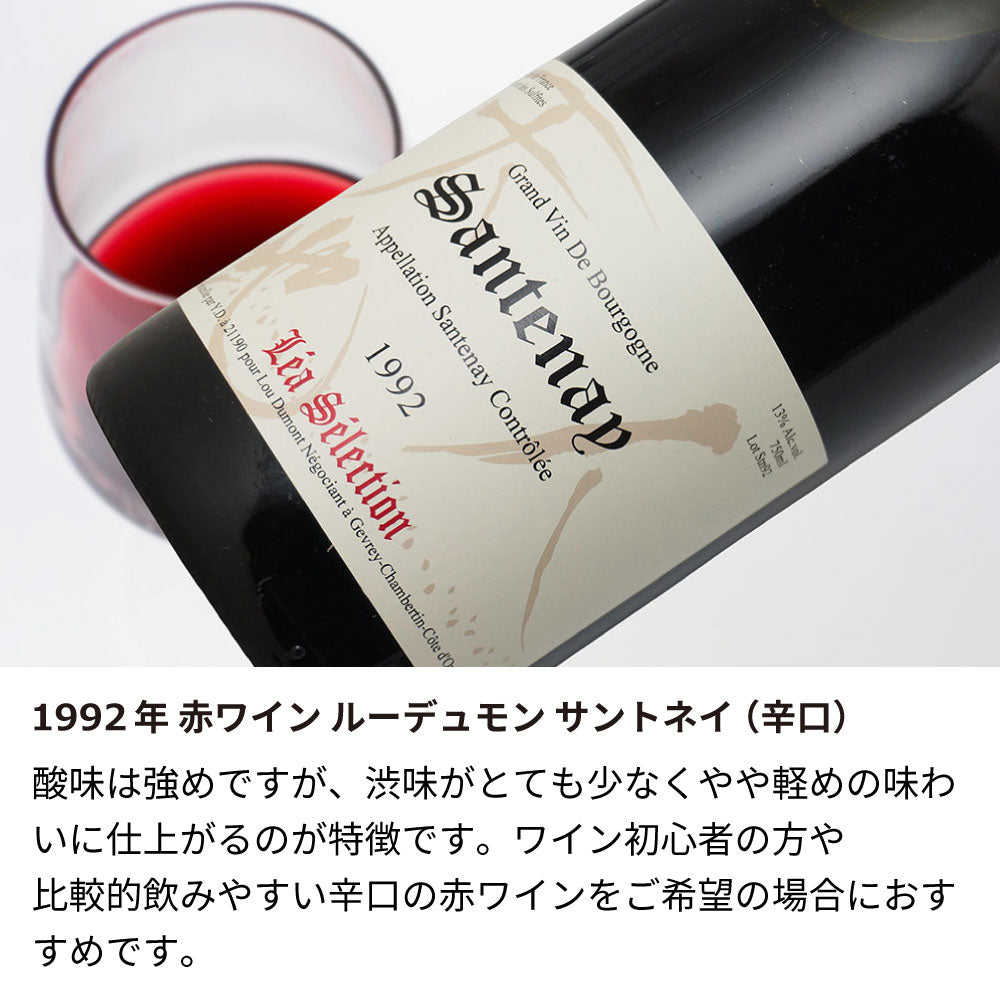 1992年 結婚記念年 / 誕生日 生まれ年ワイン 名前 似顔絵の彫刻 木箱入 平成4年