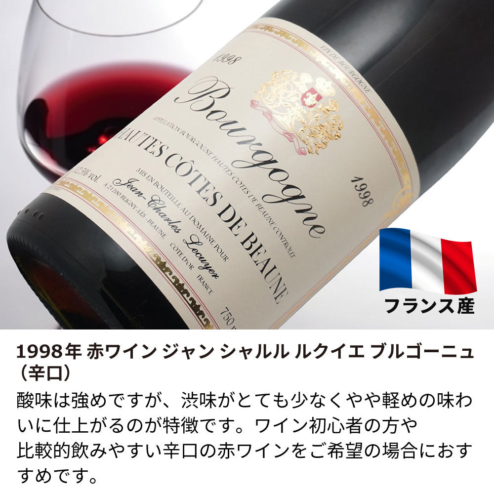 1998年 生まれ年ワイン 名前入り彫刻のお酒【木箱入】平成10年