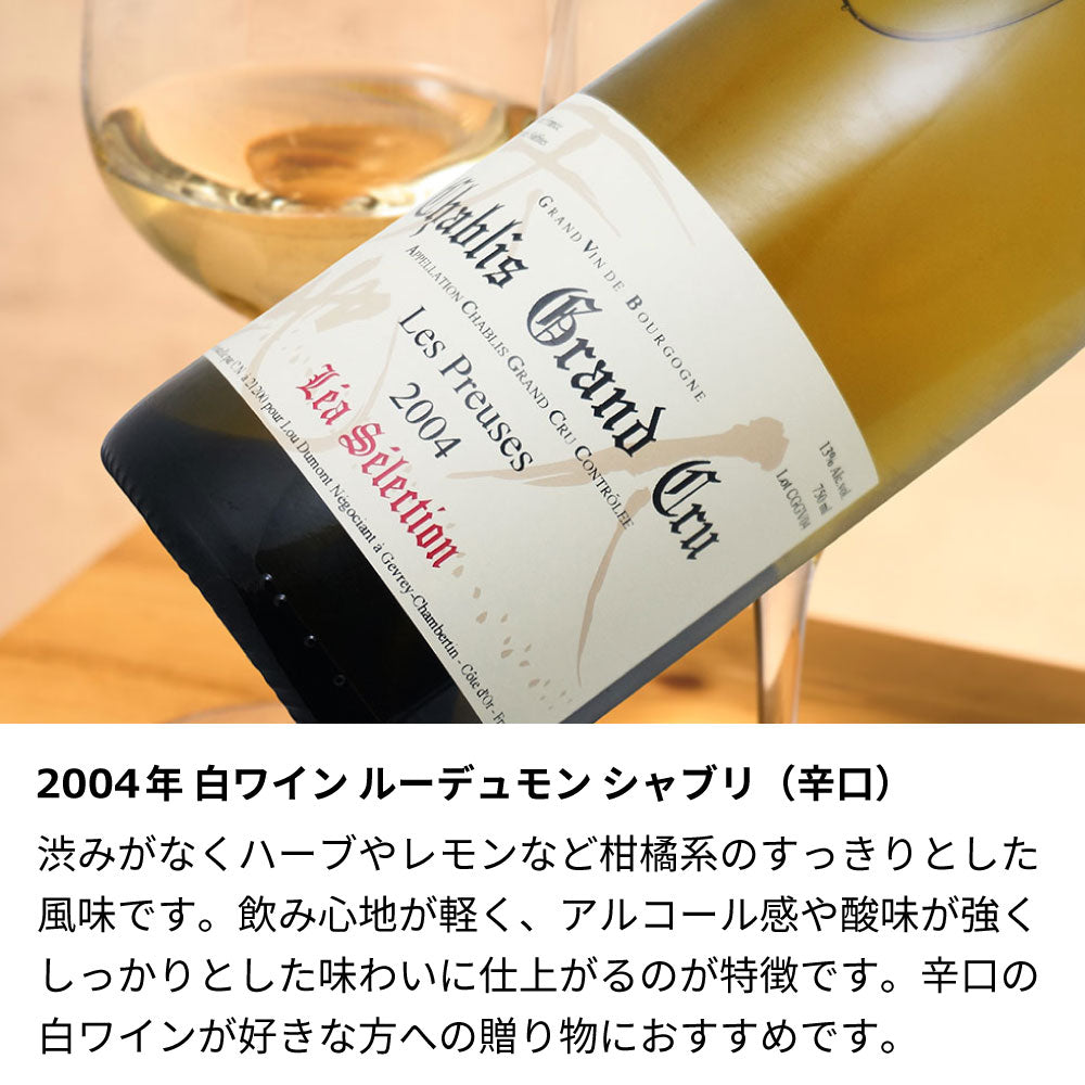 2004年 結婚記念年 / 誕生日 生まれ年ワイン 名前 似顔絵の彫刻 木箱入 平成16年 令和6年 20歳