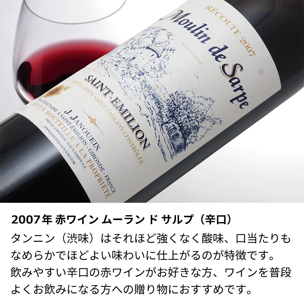 2007年 結婚記念年 / 誕生日 生まれ年ワイン 名前 似顔絵の彫刻 木箱入 平成19年