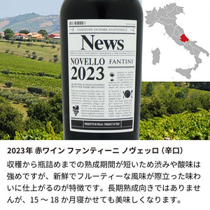 2023年 生まれ年ワイン イタリア産 ファンティーニ ノヴェッロ 名前入り彫刻のお酒 令和5年 クリスマスプレゼント【木箱入】