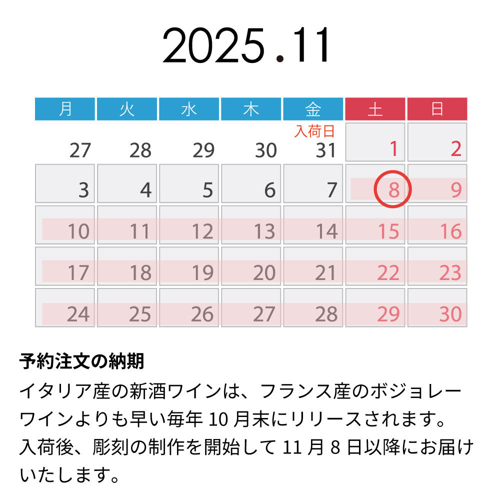 【予約受付：11/8以降にお届け】2025年 生まれ年ワイン イタリア産 ファンティーニ ノヴェッロ 名前入り彫刻のお酒 令和7年 木箱入