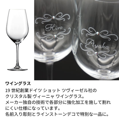 2023年 生まれ年ワイン ペアグラスのセット 名前入り彫刻のお酒 令和5年