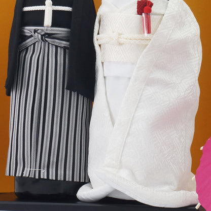 名前入り彫刻 結婚式ワイン 紋付羽織袴 白無垢 着物 神戸ワイン 和装婚礼の紅白セット