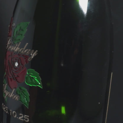 名前入り彫刻 ロゼ スパークリングワイン 750ml 木箱入