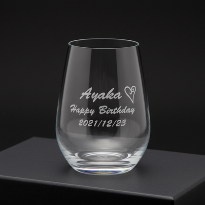 名前入り彫刻 タンブラーグラス 誕生日