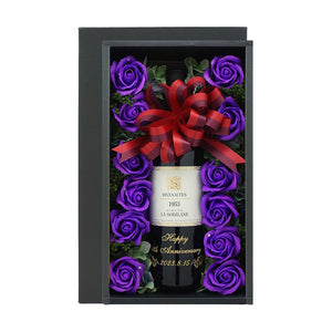 1953年 生まれ年ワインと紫のバラ ギフトセット 名前入り彫刻のお酒 昭和28年