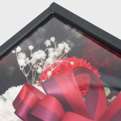 母の日 メッセージ彫刻ワインと花ギフト カーネーション