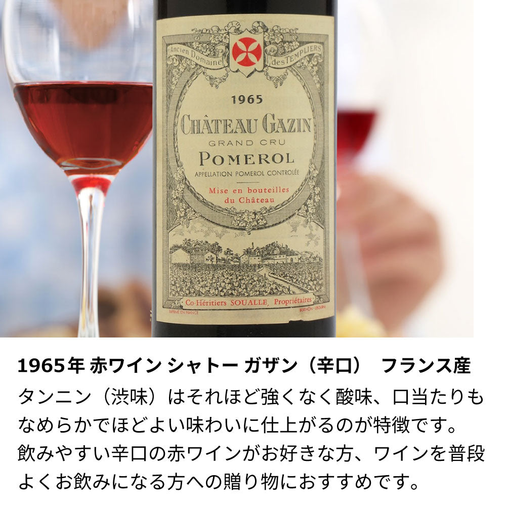 1965年 生まれ年ワイン グラスのセット 名前入りのお酒  昭和40年 辛口