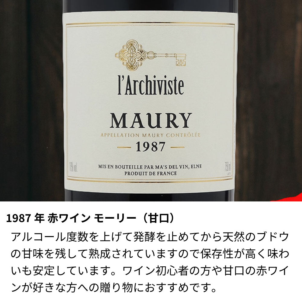 1987年 結婚記念年のワイン 似顔絵付き【木箱入】昭和62年