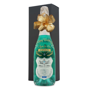 名前入り彫刻  スパークリングワイン ブラン ド ブルー 750ml 結婚祝／誕生日 ラインストーンデコ