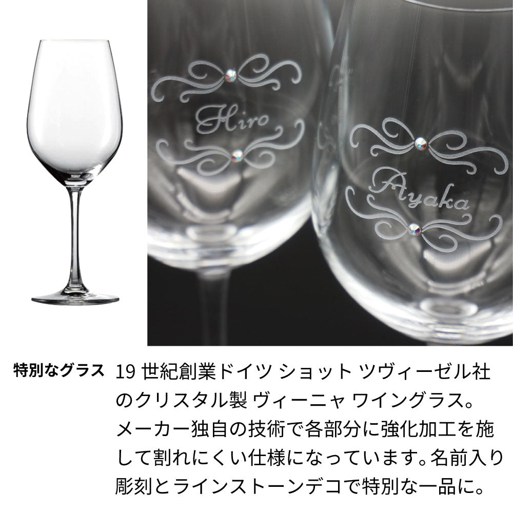 2013年 生まれ年ワイン ペアグラスのセット 名前入り彫刻のお酒 平成25年