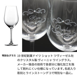 1950年 生まれ年ワイン ペアグラスのセット 名前入り彫刻のお酒 昭和25年