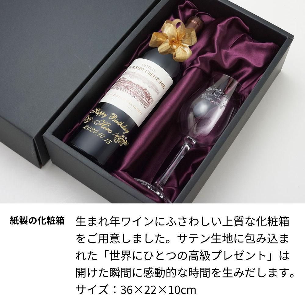 1952年 生まれ年 ワイン グラスのセット 名前入り彫刻のお酒  昭和27年 750ml